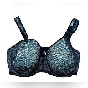 Ti Voglio Daniela Underwire Bra 40G Black Teal Geometric Print Full Coverage